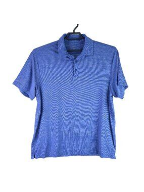 Mens Heather Blue Golf Shirt Short Sleeve Polyester Size XL